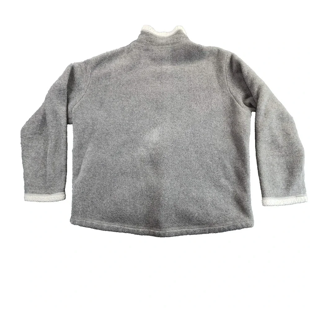 Gap XL Gray Fleece Jacket Full Zip Sherpa Trim‎ Gorpcore Outdoors Cozy Warm Coat